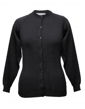 Women pure wool sweater light weight black